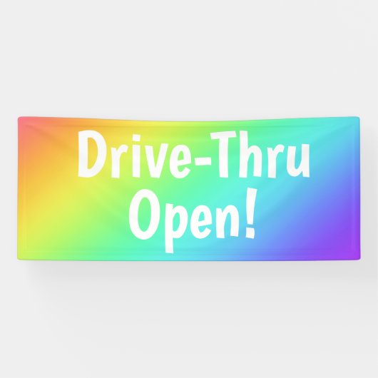 Rainbow Drive-Thru Open! Banner (Horizontal)