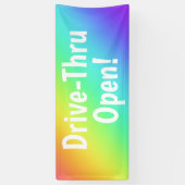 Rainbow Drive-Thru Open! Banner (Vertikal)