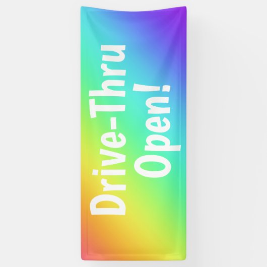 Rainbow Drive-Thru Open! Banner (Vertikal)