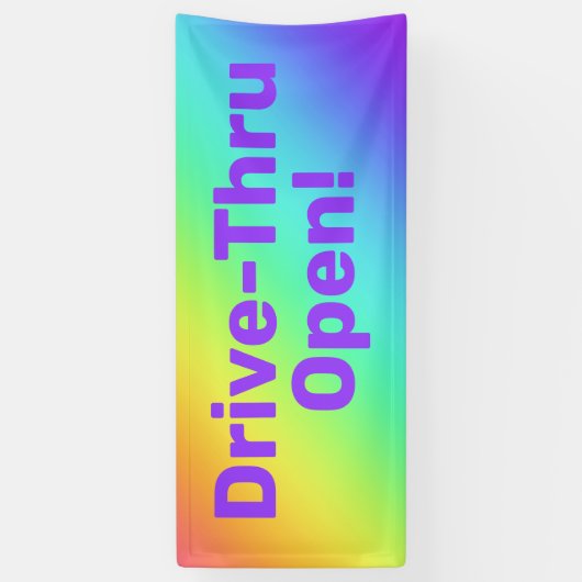 Rainbow Drive-Thru Open Banner (Vertikal)