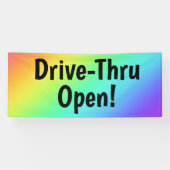Rainbow Drive-Thru Open! Banner (Horizontal)