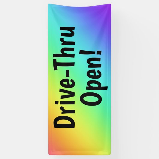 Rainbow Drive-Thru Open! Banner (Vertikal)