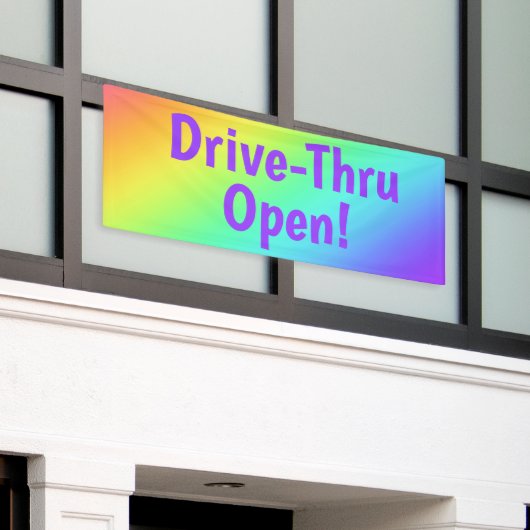 Rainbow Drive-Thru Open! Banner (Äußeres Gebäude)