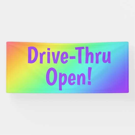 Rainbow Drive-Thru Open! Banner (Horizontal)