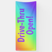 Rainbow Drive-Thru Open! Banner (Vertikal)