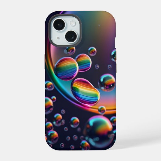 Rainbow Droplet iPhone Case iPhone 15 Hülle (Rückseite)