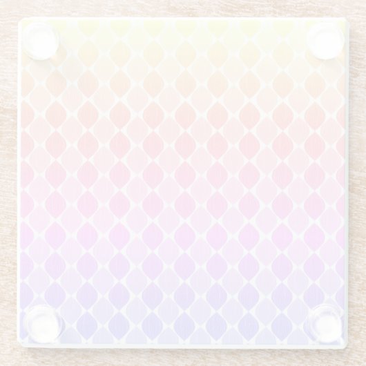 Rainbow Drops Muster Boho Glasuntersetzer (Rückseite)