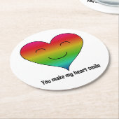 Rainbow, du bringst mein Herz zum Lächeln Runder Pappuntersetzer (Angewinkelt)