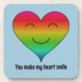 Rainbow, du bringst mein Herz zum Lächeln Untersetzer (Vorderseite)