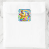 Rainbow-Duck-a-Corn-Aufkleber Quadratischer Aufkleber (Tasche)