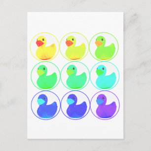 Rainbow Duckies Musterdesign Postkarte