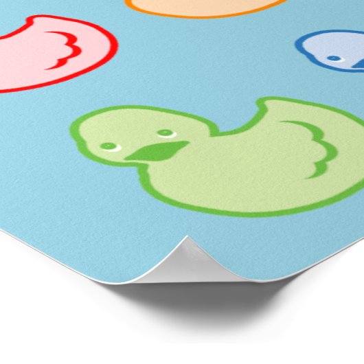 Rainbow Duckies Poster (Ecke)