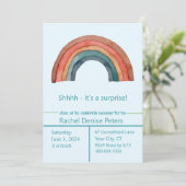 RAINBOW Duscheinladung Einladung (Stehend Vorderseite)