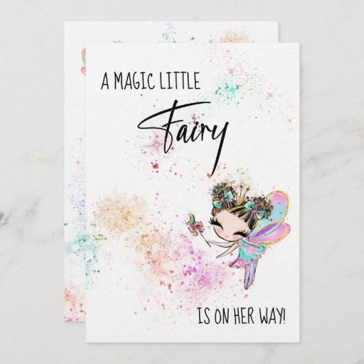 *~* Rainbow Dust Fairy Baby Girl Showeinladung Einladung (Vorne/Hinten)