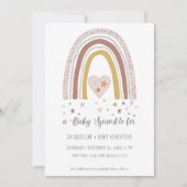 Rainbow Dusty Pink Blue Gold Baby Dusche Inv Einladung (Vorderseite)