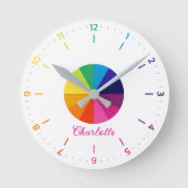 Rainbow Early Learning Educational Children Runde Wanduhr (Vorderseite)