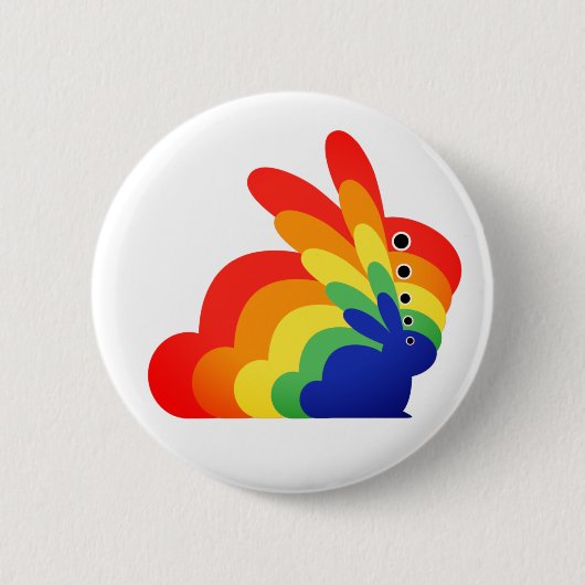 Rainbow Easter Bunny - Ostern Button (Vorderseite)