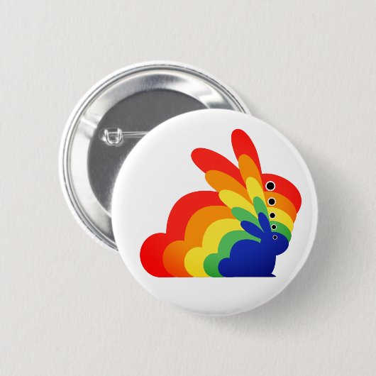Rainbow Easter Bunny - Ostern Button (Vorne & Hinten)