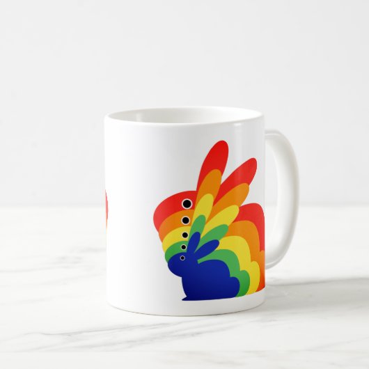 Rainbow Easter Bunny - Ostern Kaffeetasse (VorderseiteRechts)