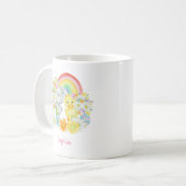 Rainbow Easter Bunny und Chick Kaffeetasse (Vorderseite Links)
