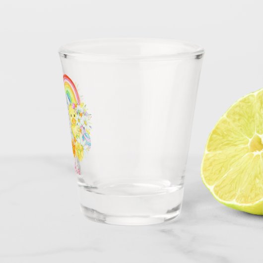 Rainbow Easter Bunny und Chick Schnapsglas (Rechts)