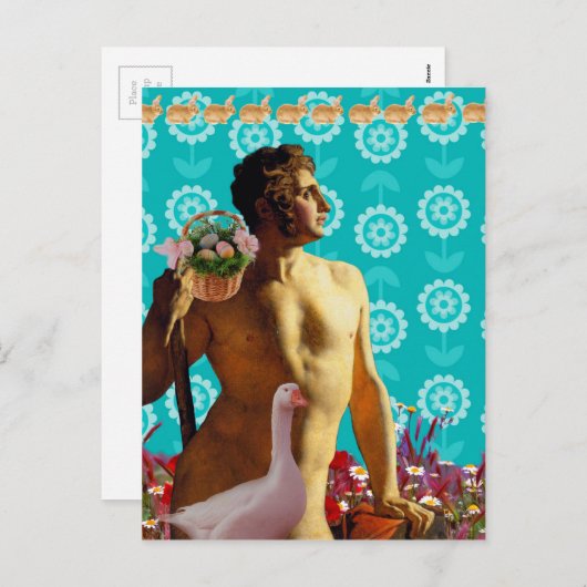 Rainbow Easter Feiertagspostkarte (Vorne/Hinten)