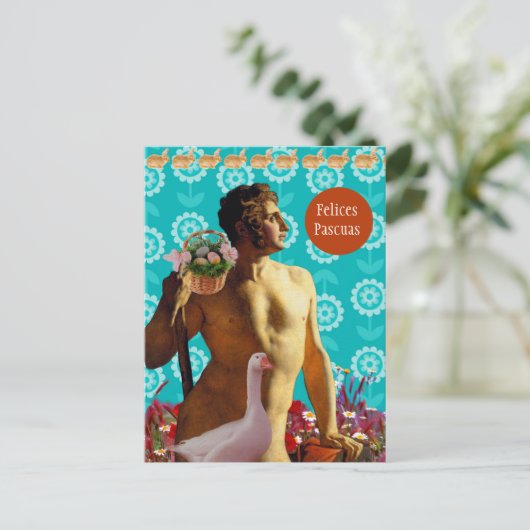 Rainbow Easter Feiertagspostkarte (Stehend Vorderseite)