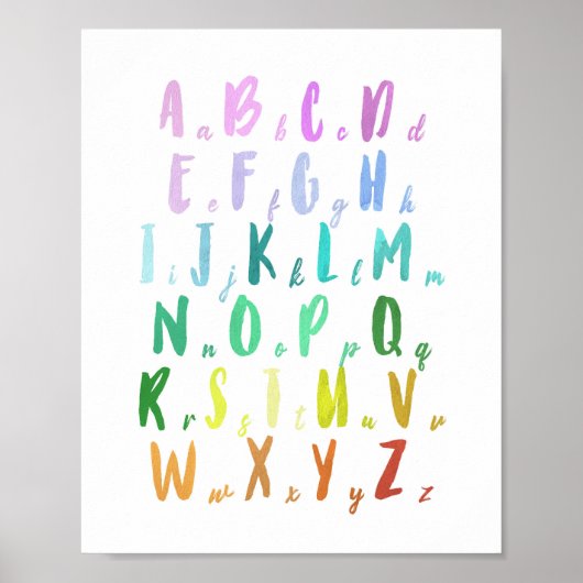 Rainbow Educational Alphabet Poster (Vorne)