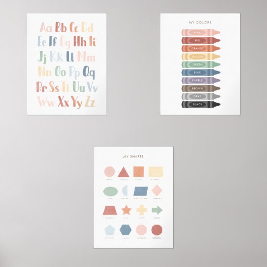 Rainbow Educational Class Decor Set von 3 (Vorderseite)