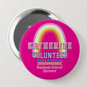 Rainbow-Ehrenamtlicher Hellrosa Button (Vorne & Hinten)
