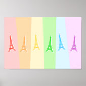 Rainbow Eiffel Tower Poster (Vorne)