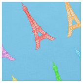 Rainbow Eiffel Towers Stoff (Nahaufnahme)