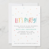 Rainbow einfache, bunte moderne Typografie Einladung (Vorderseite)