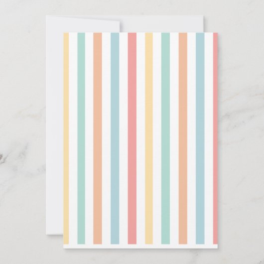 Rainbow einfache, bunte moderne Typografie Einladung (Rückseite)