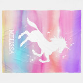 Rainbow-Einhorn-Babydecke, personalisiertes Gesche Fleecedecke (Vorderseite (Horizontal))