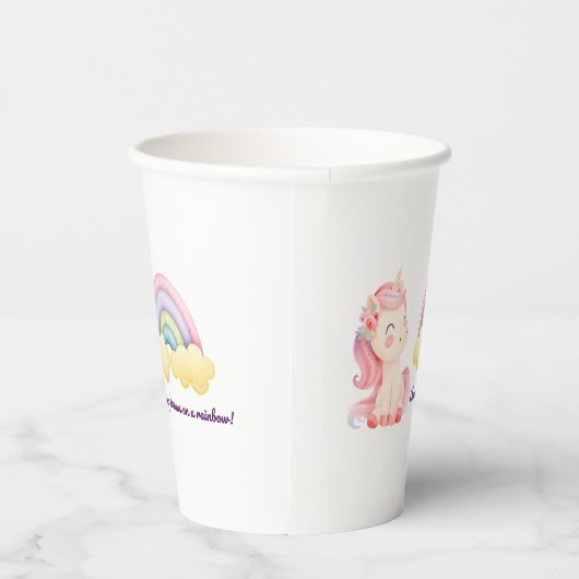 🌈 Rainbow Einhorn Paper Cup ☁ ✨ Pappbecher (Rechts)