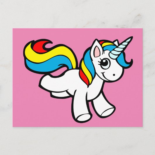 Rainbow-Einhorn Postkarte (Vorderseite)
