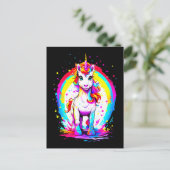 Rainbow-Einhorn Postkarte (Stehend Vorderseite)