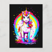 Rainbow-Einhorn Postkarte (Vorderseite)