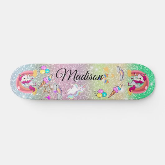 Rainbow-Einhorn Skateboard (Horizontal)
