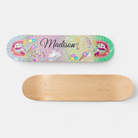 Rainbow-Einhorn Skateboard (Horizontal)