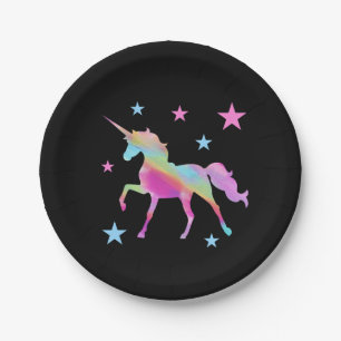 Rainbow-Einhorn- und Starkpapier-Teller Pappteller