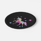 Rainbow-Einhorn- und Starkpapier-Teller Pappteller (Schrägansicht)