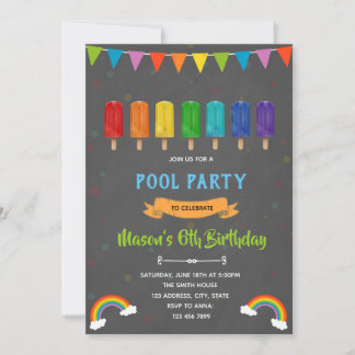 Rainbow-Eis-Party Einladung