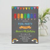 Rainbow-Eis-Party Einladung (Stehend Vorderseite)