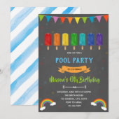 Rainbow-Eis-Party Einladung (Vorne/Hinten)