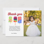 Rainbow Eis Pop Zweiter Geburtstag Danke Karte (Vorderseite)