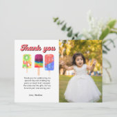 Rainbow Eis Pop Zweiter Geburtstag Danke Karte (Stehend Vorderseite)