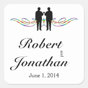 Rainbow Elegance Groom Wedding Umschlag Aufkleber