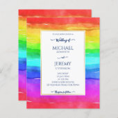 Rainbow elegante qr Code Budget Hochzeitseinladung (Vorne/Hinten)